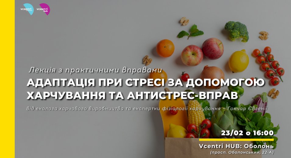 Лекція з практичними вправами на тему: «Адаптація при стресі за допомогою харчування та антистрес-вправ»