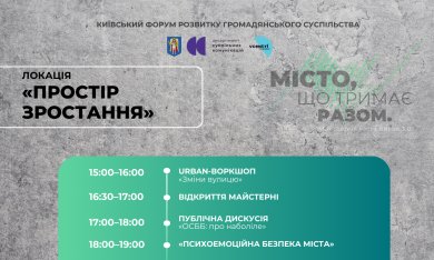 У межах «Майстерні міста Києва 3.0» стартує нова тематична зона — «Простір зростання»